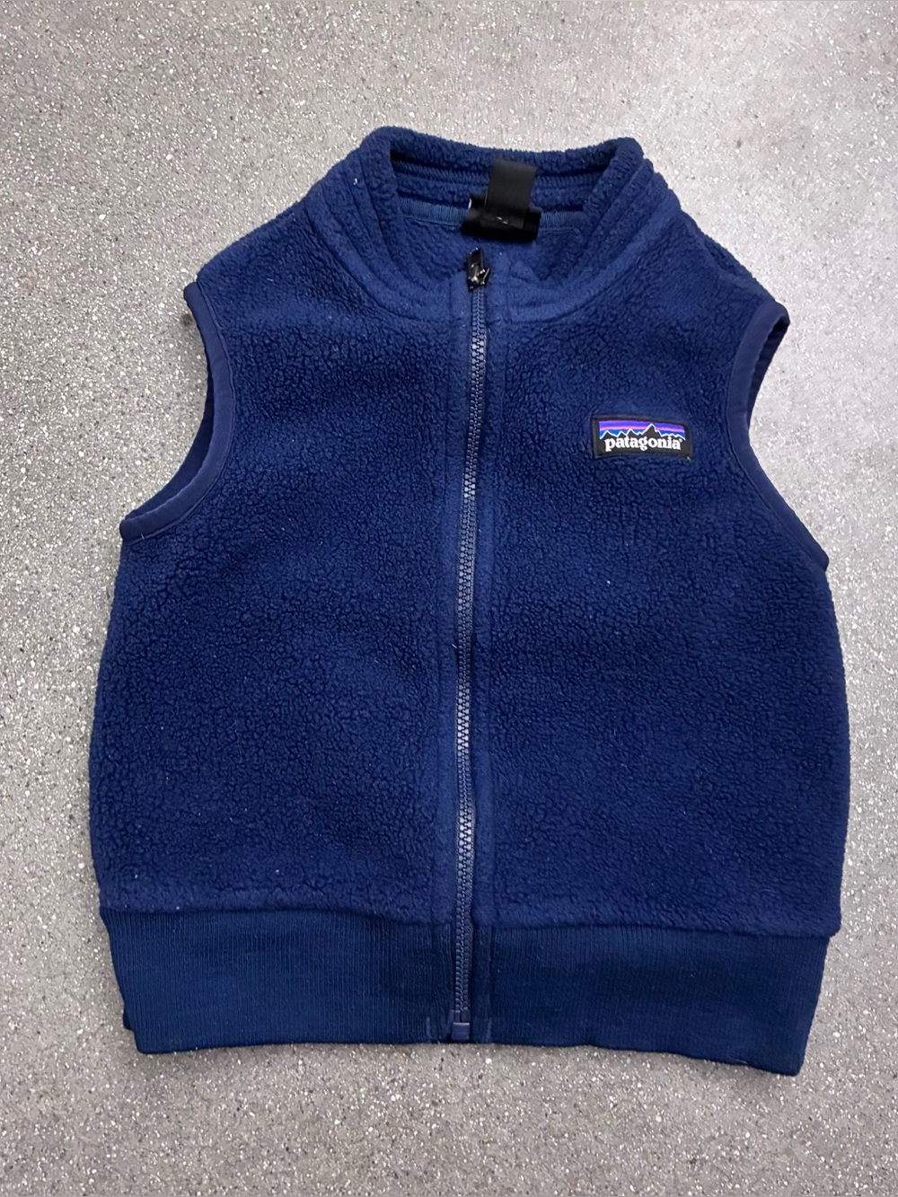 Patagonia Toddler 12-18M Synchilla Fleece Vest Baby Navy Blue Zip Up